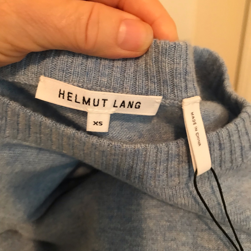 Helmut Lang Cashmere Womens Sweater Nwt Size Xs $355 Light Heather Blue